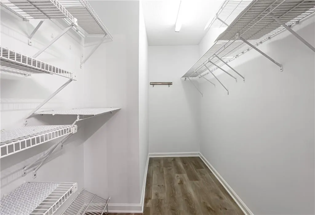 Spacious closet with light wood-type flooring