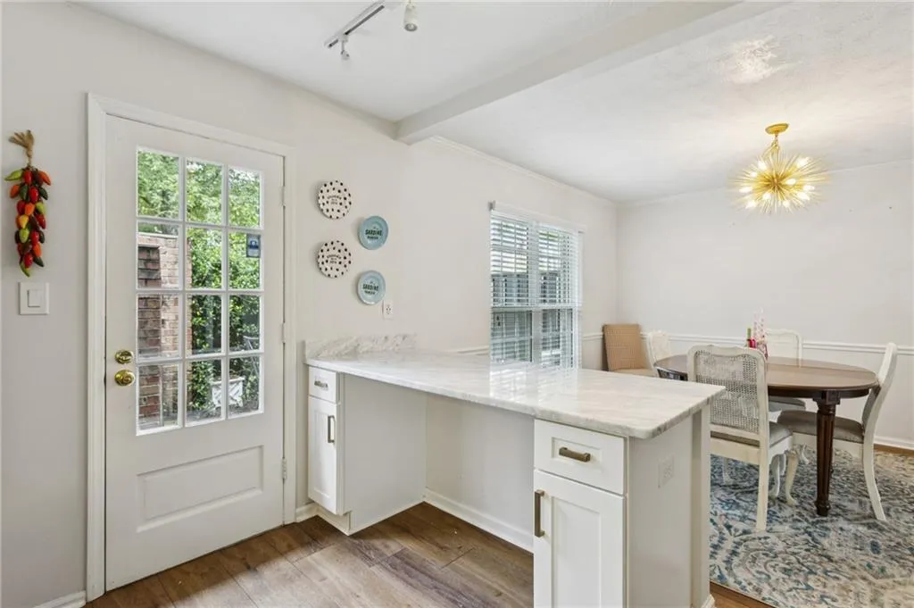 Bar stools can be added here for eat in kitchen
