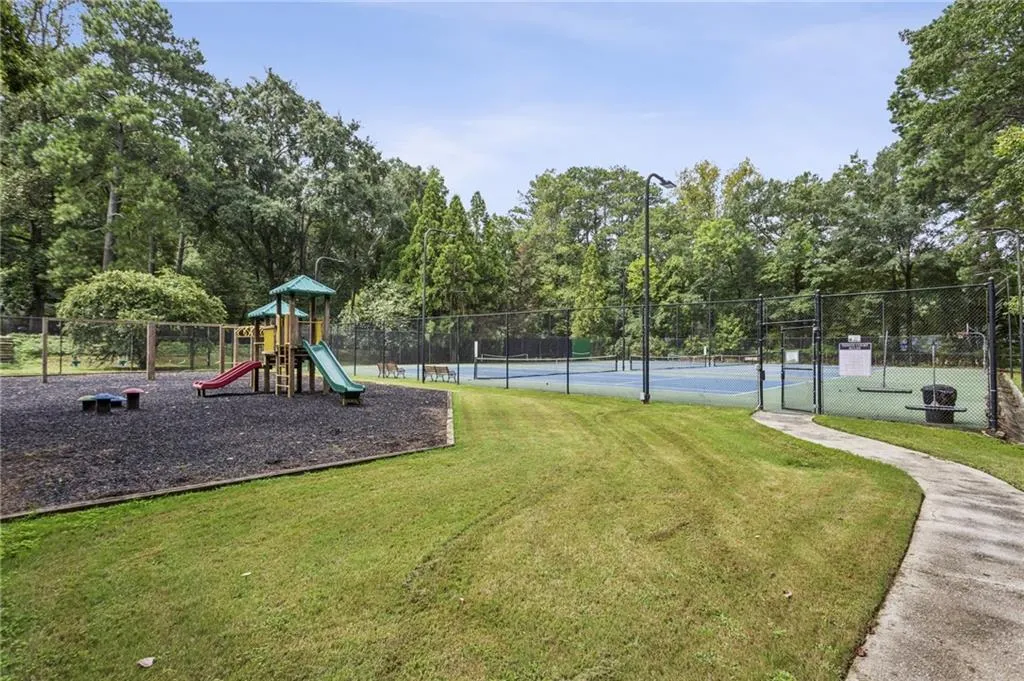 Pickleball courts, tennis courts and playground