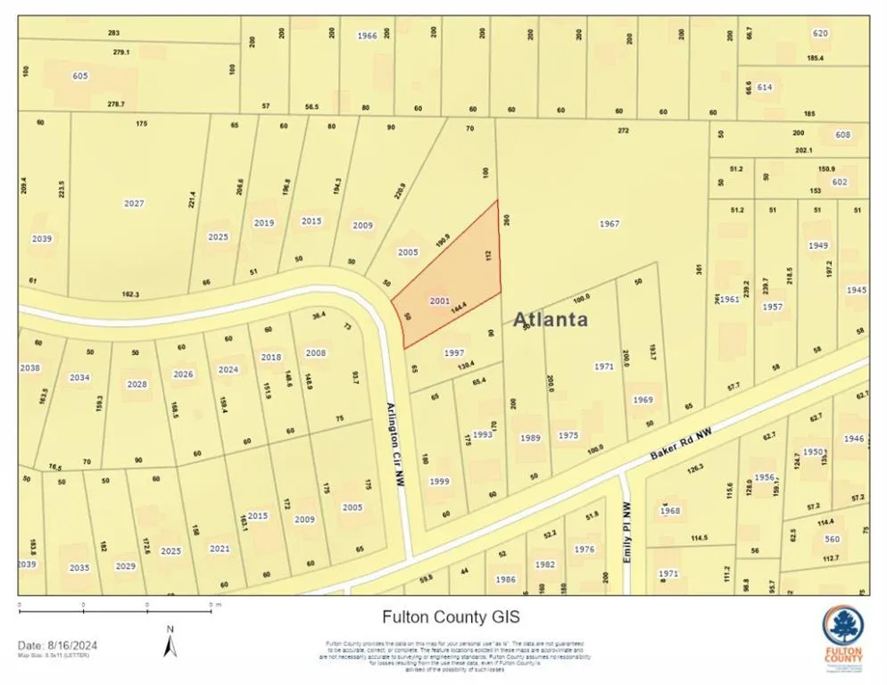 2001 Arlington Circle Nw, Atlanta, Georgia 30318, ,Land,For Sale,2001 Arlington Circle Nw,7441180