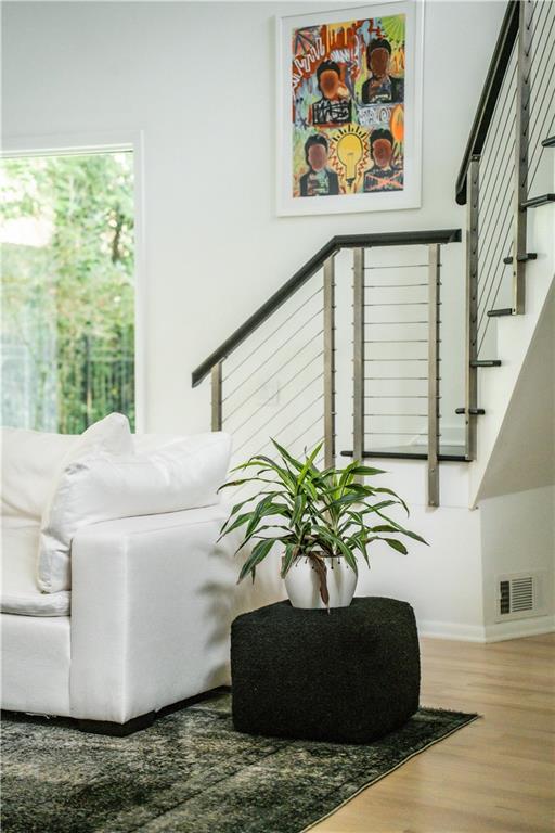 Living room featuring light hardwood / wood-style floors
