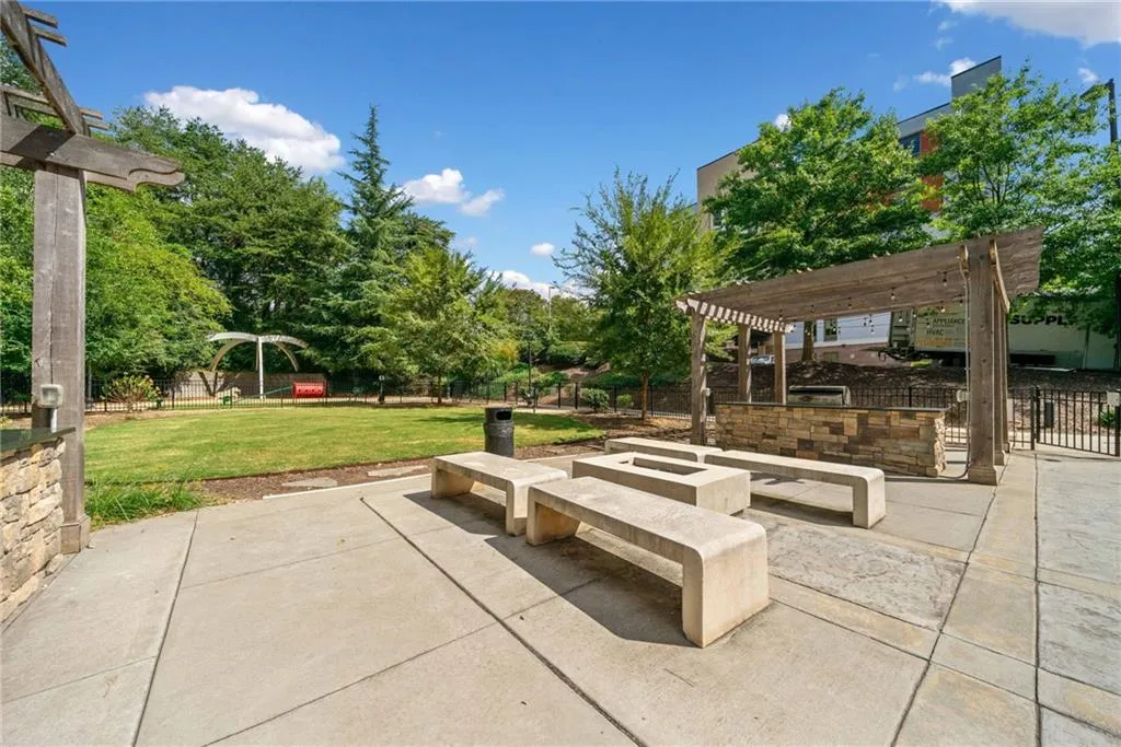 View of patio featuring a pergola