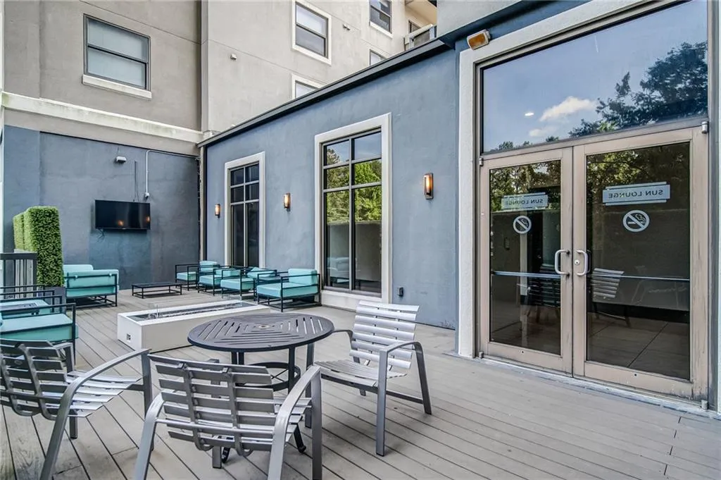 Deck featuring french doors