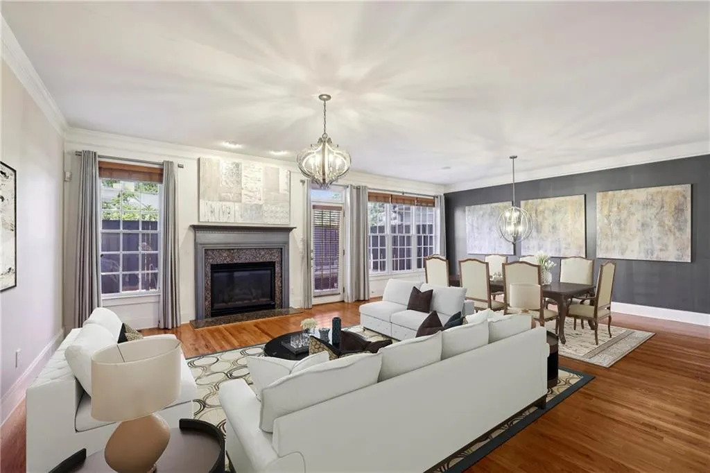Family room and separate dining room with view towards you spacious and private deck.