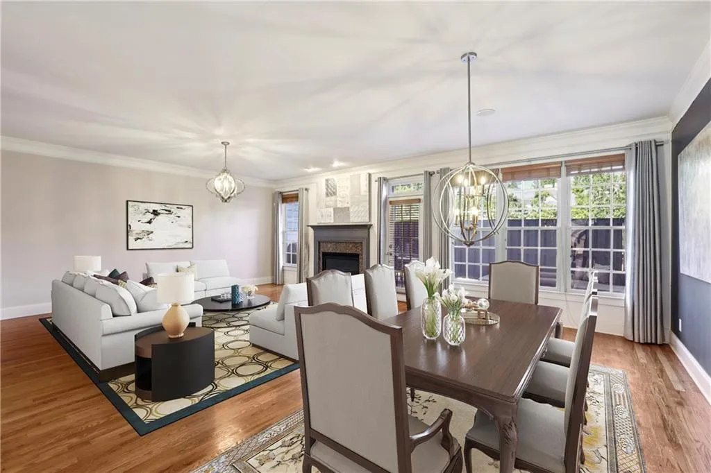 Main level open concept floor plan. Gas starter fireplace.