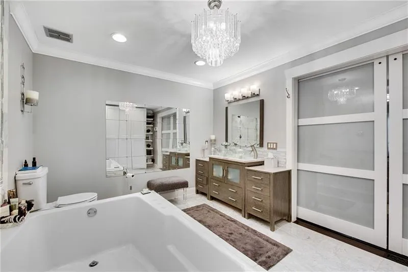 Double Vanity and New Double Sliding Doors to Primary BR