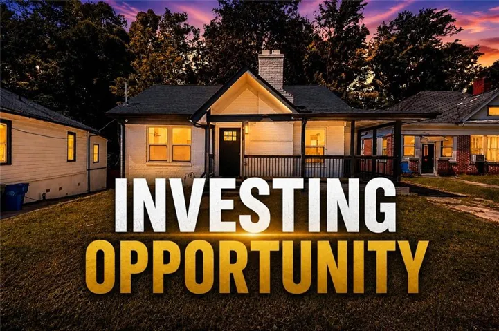 Promotional Material. Displaying a residential property with superimposed text