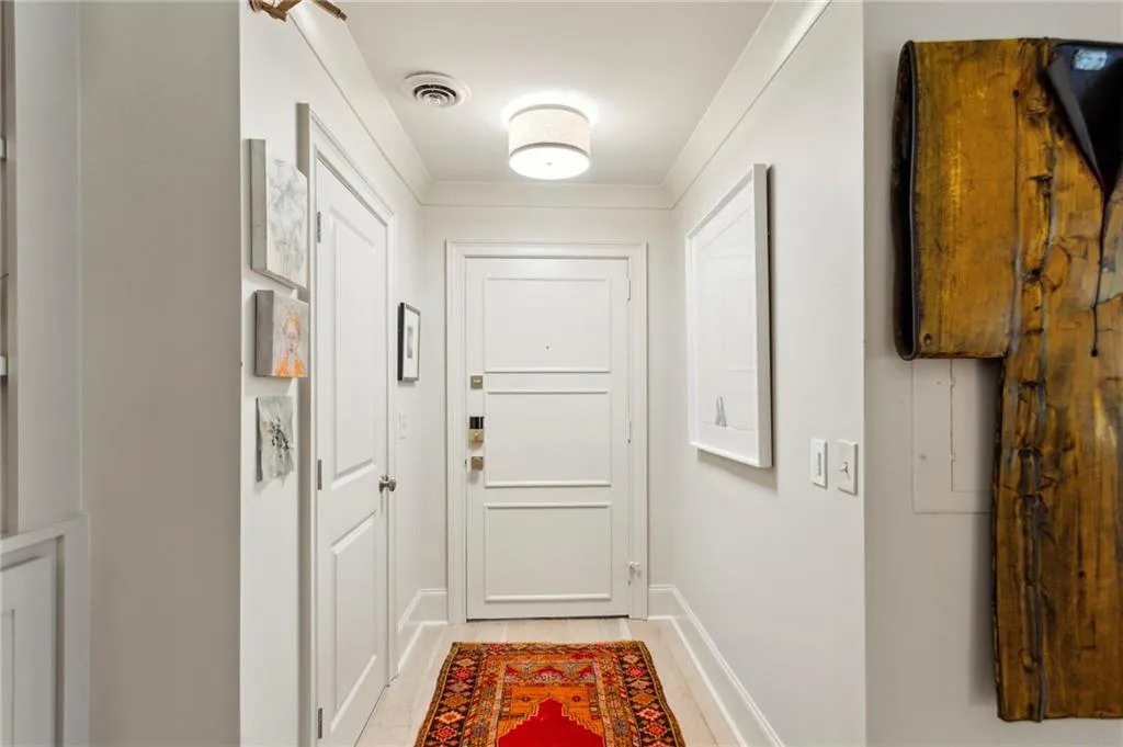 Front hall with coat closet