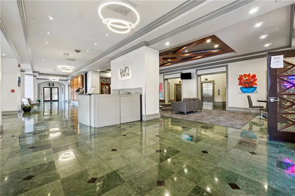 Reception with ornate columns