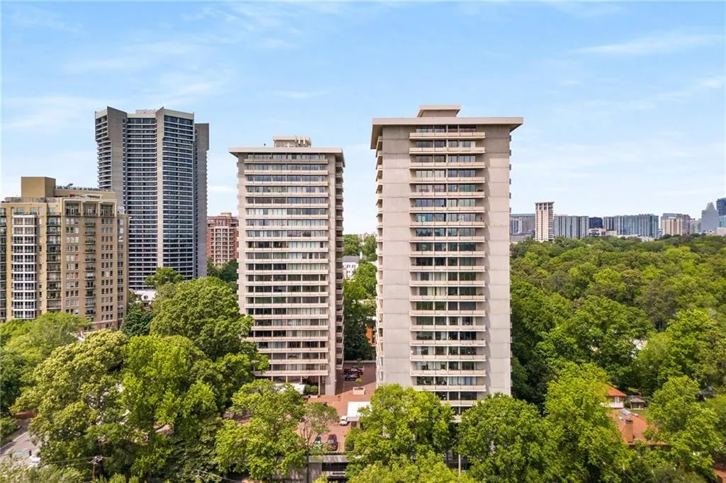 View of building exterior with a city view