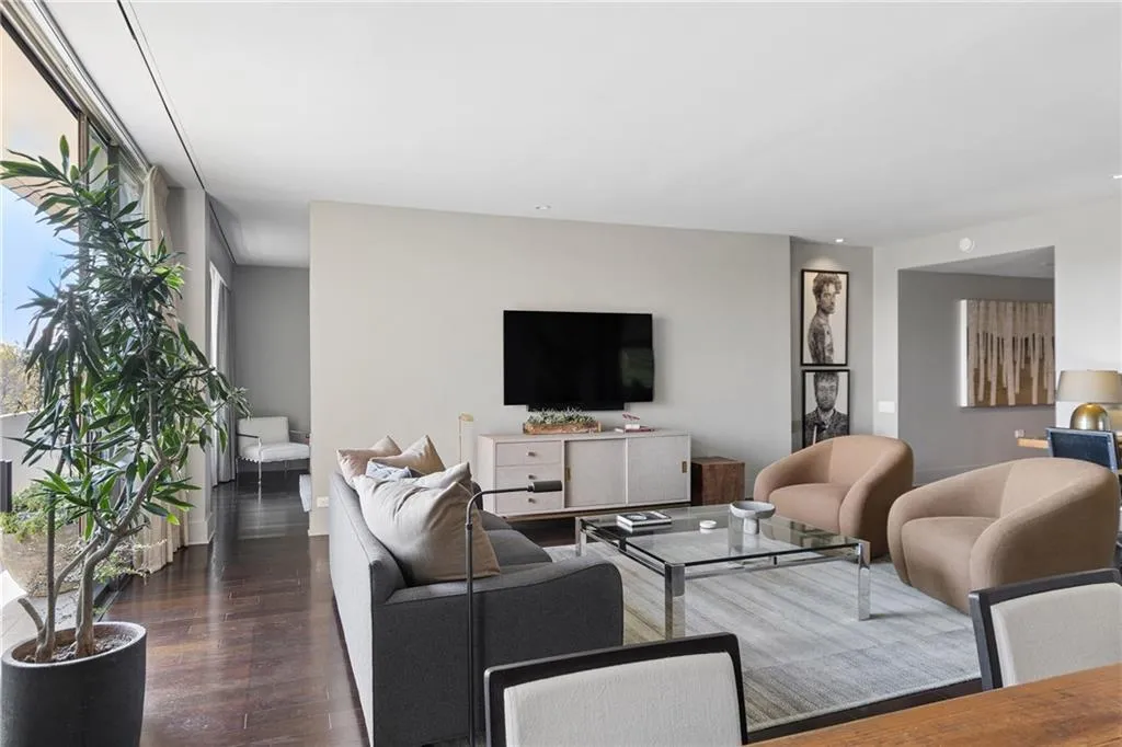 Living room featuring hardwood / wood-style floors