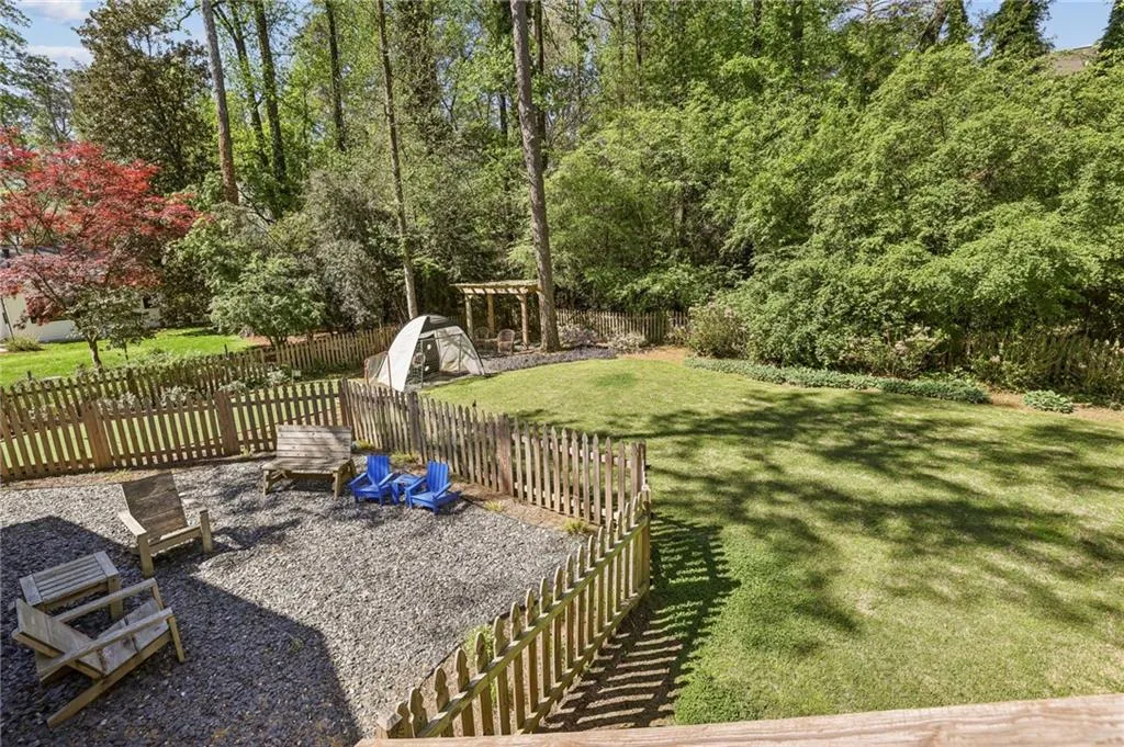 View of fenced backyard