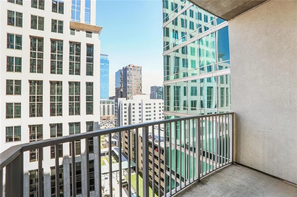 Balcony with a view of city