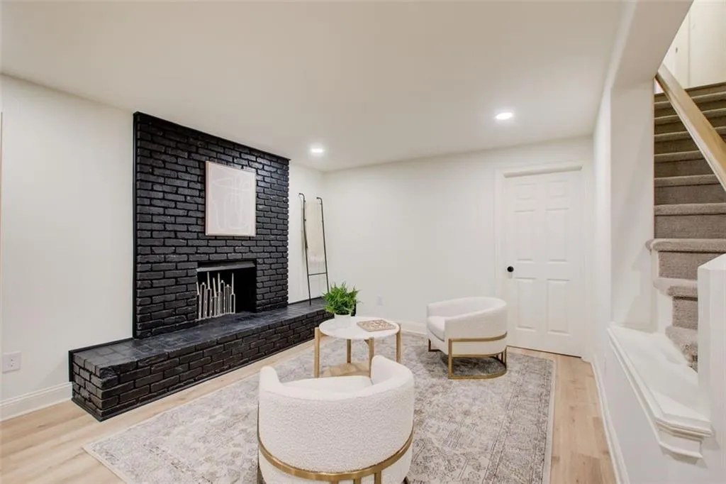 Recessed lighting throughout the terrace level and lots of unfinished space not pictured