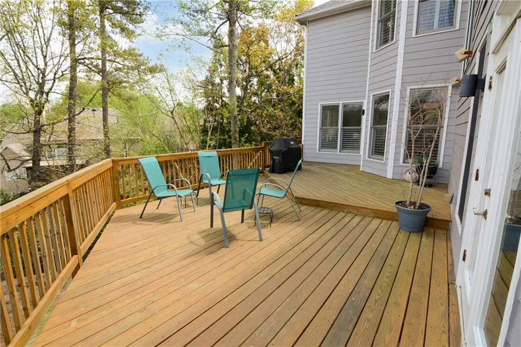 Wooden terrace with grilling area