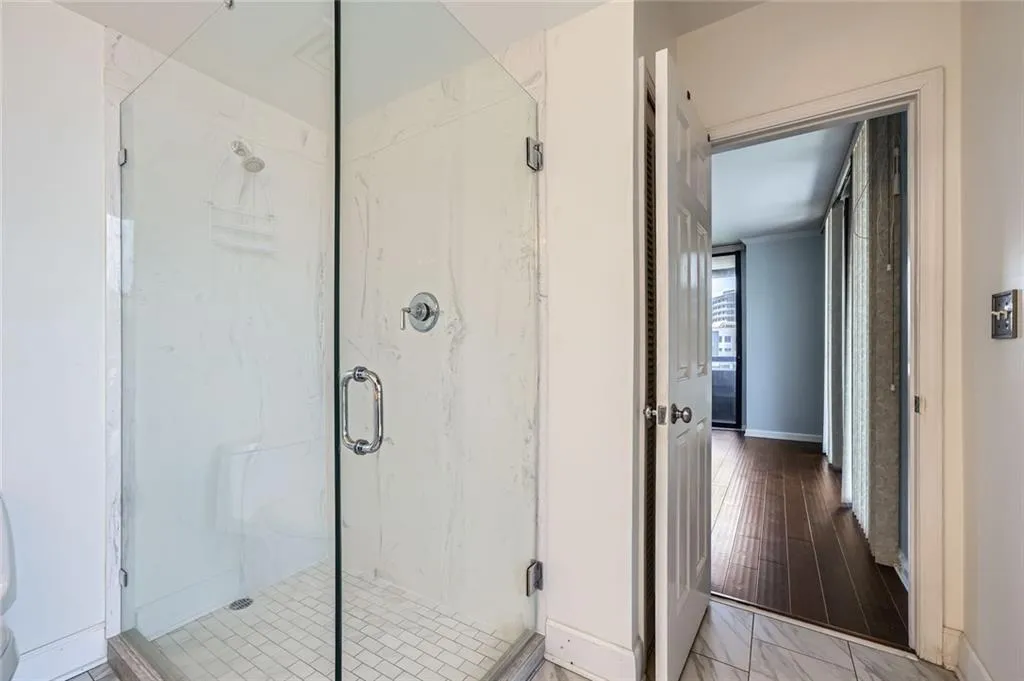 Bathroom with a shower stall
