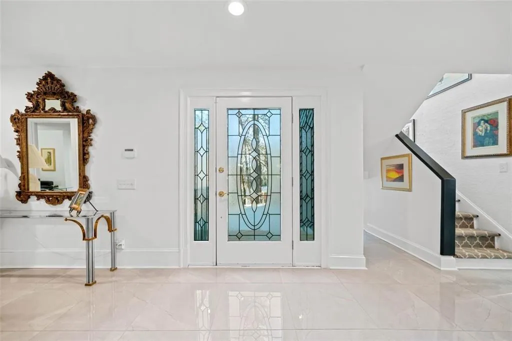 Foyer with magnificent glass door