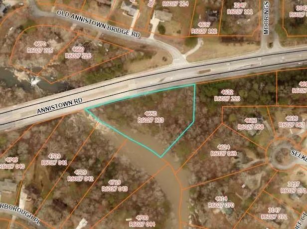 Property Parcel Map. Displaying the property boundaries and identification numbers for the parcel at 4650 Annistown Rd and surrounding parcels