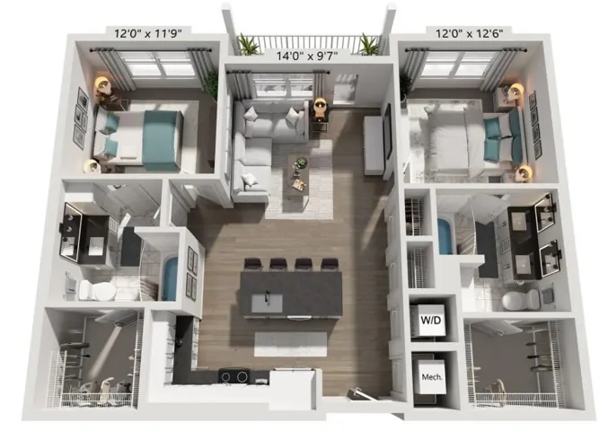 View of room layout
