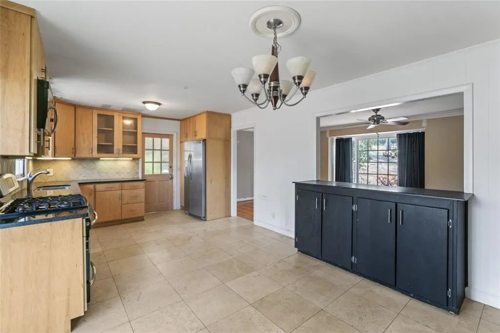 Dining area open to kitchen.