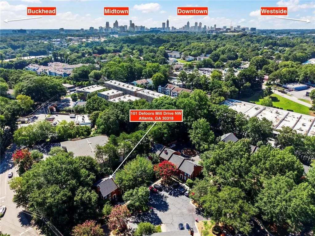 Aerial perspective looking southeast