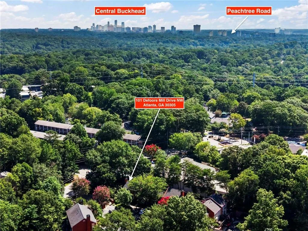 Aerial perspective looking northeast