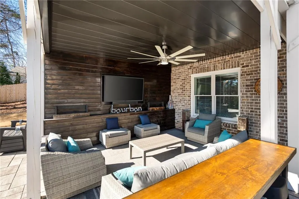 Outdoor bar and entertainment area