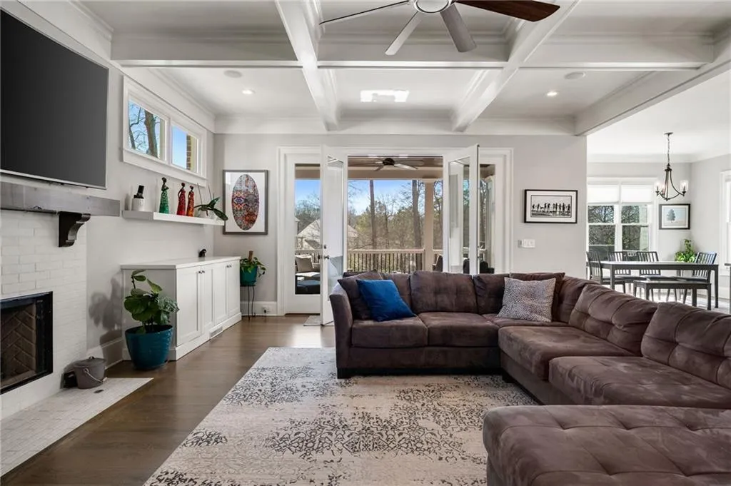 Great room opens to screened sun porch