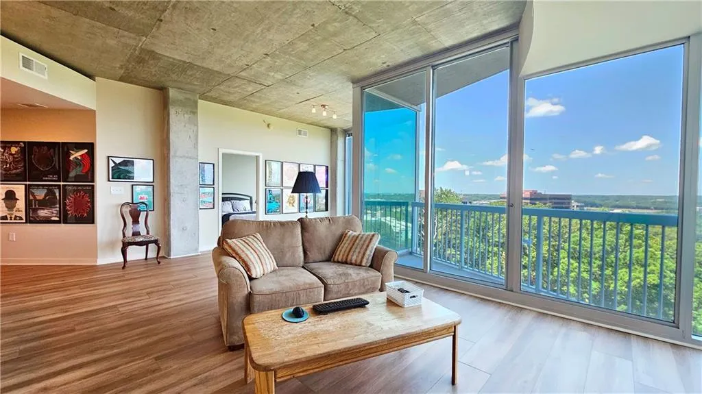 Living room featuring wood finished floors