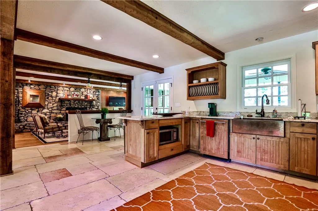 Guest quarters kitchen and family room.