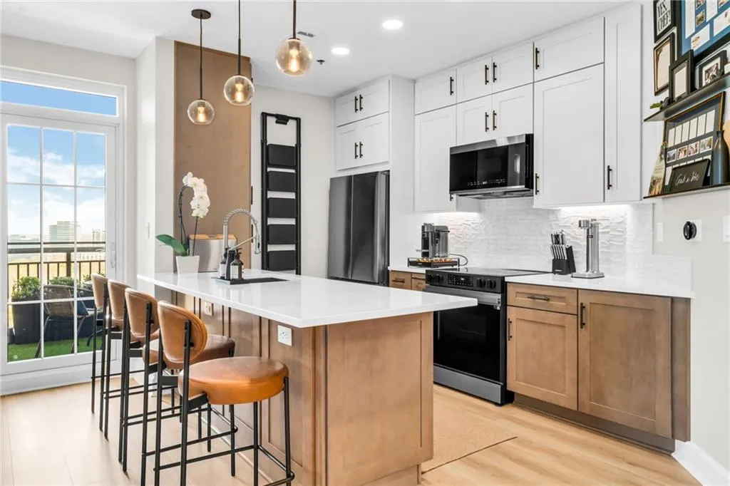 The cabinetry was custom made to maximize storage space.