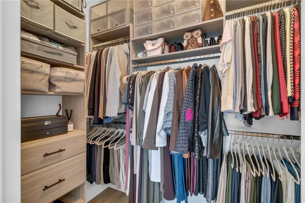 Custom closets can be found in both bedrooms.