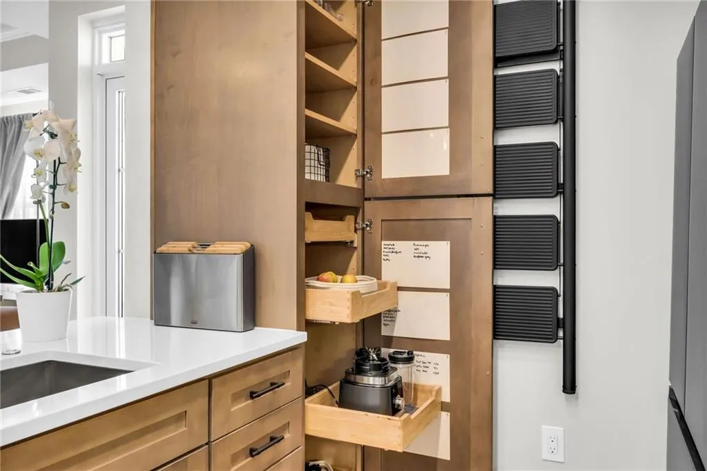 Custom pull outs in pantry closet + custom storage organizers in drawers (not pictured)