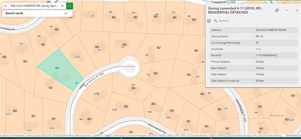 502 Old Harbor Drive, Atlanta, Georgia 30328, ,Land,For Sale,502 Old Harbor Drive,7677391