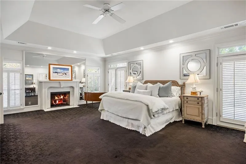 Primary bedroom with fireplace