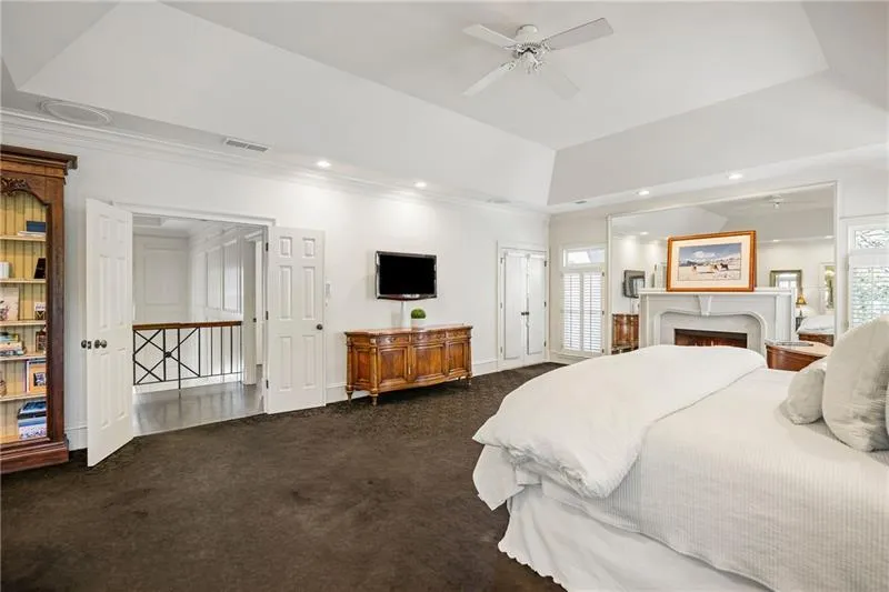 Primary bedroom with fireplace