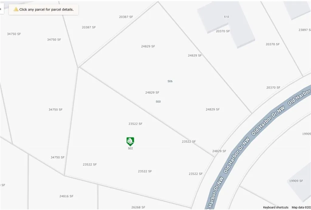 Square footage each lot