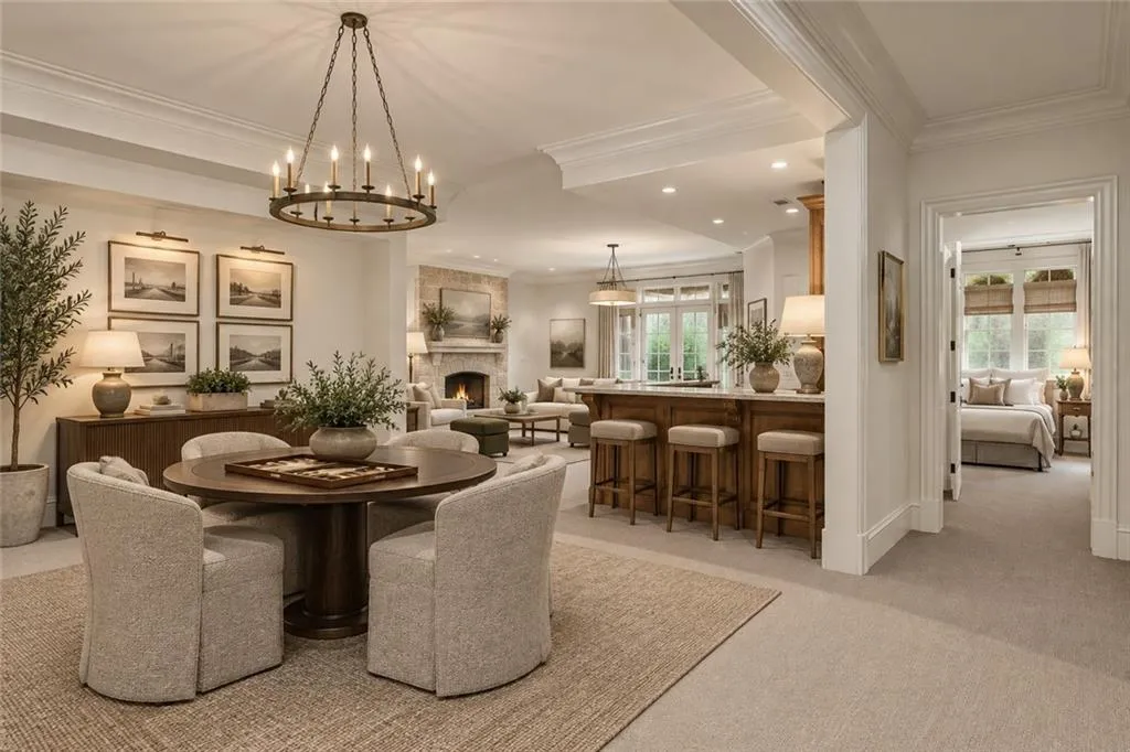 Terrace Level entertainment area - also excellent for extra dining or Mahjong table!. Virtually staged -- Furnishings and decor are digitally rendered