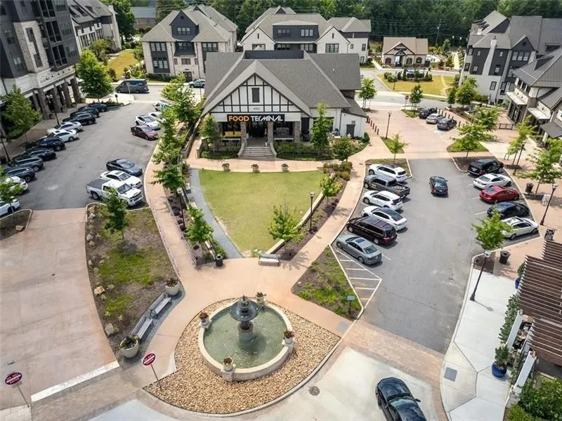 Aerial view of residential area