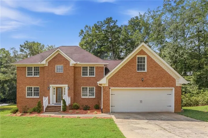 Brick exterior with white trim