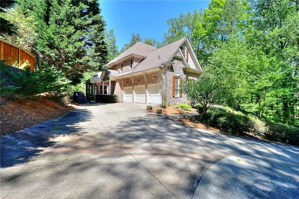 View of home's exterior with a garage