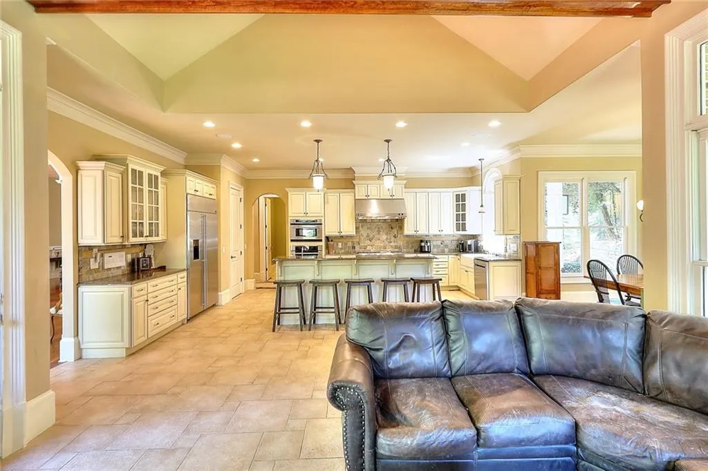 View of tiled living room