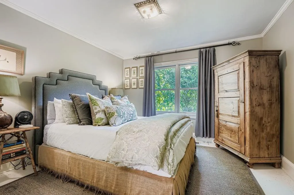 Bedroom with crown molding