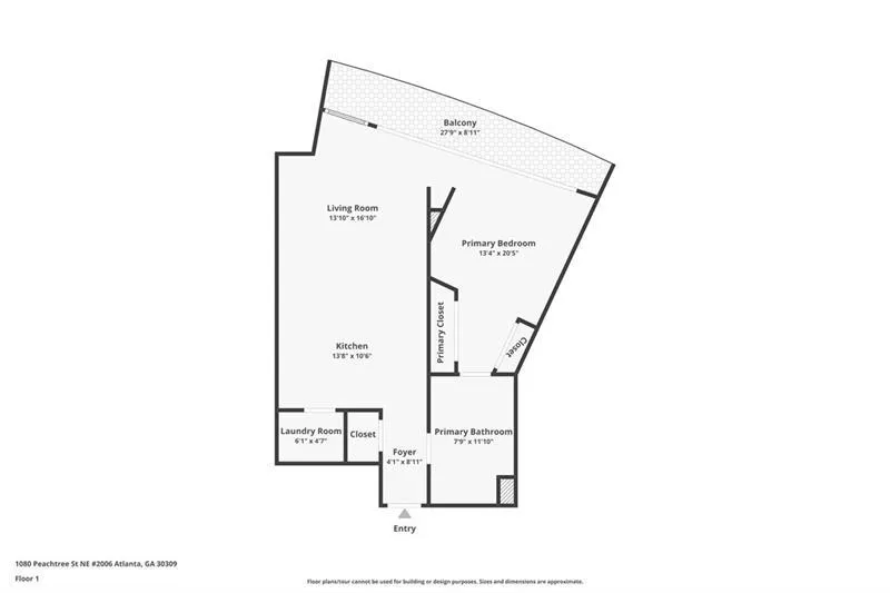 1080 Peachtree Street Ne Unit 2006, Atlanta, Georgia 30309, 1 Bedroom Bedrooms, ,1 BathroomBathrooms,Residential,For Sale,1080 Peachtree Street Ne Unit 2006,7638084