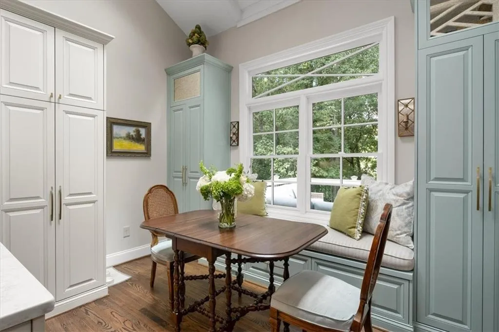 Banquette breakfast area with tons of built-in storage.
