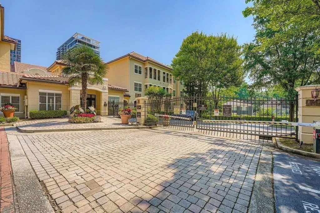 View of building exterior with a residential view