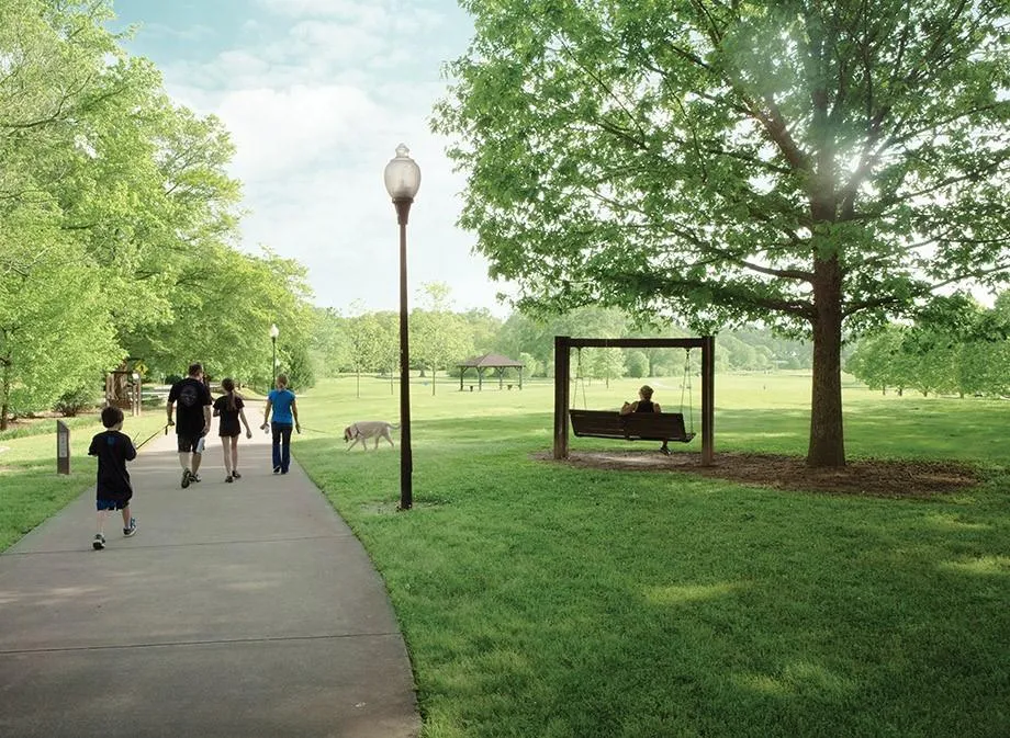 Surrounding community with a lawn