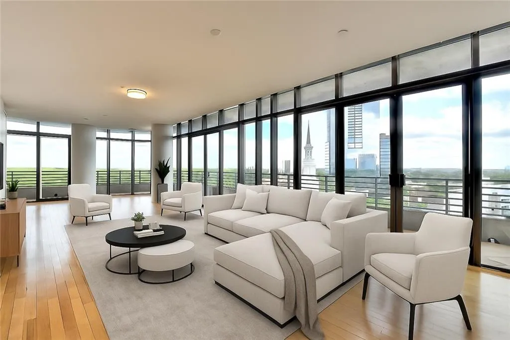 Virtually staged living room