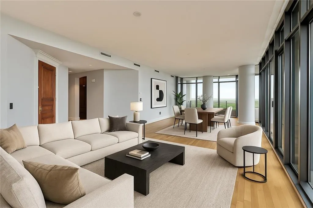 Virtually staged living room