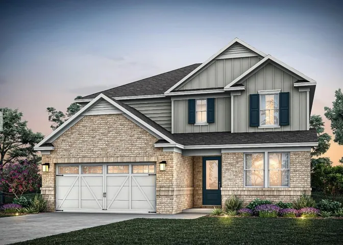 Craftsman house featuring roof with shingles, concrete driveway, a garage, and a yard